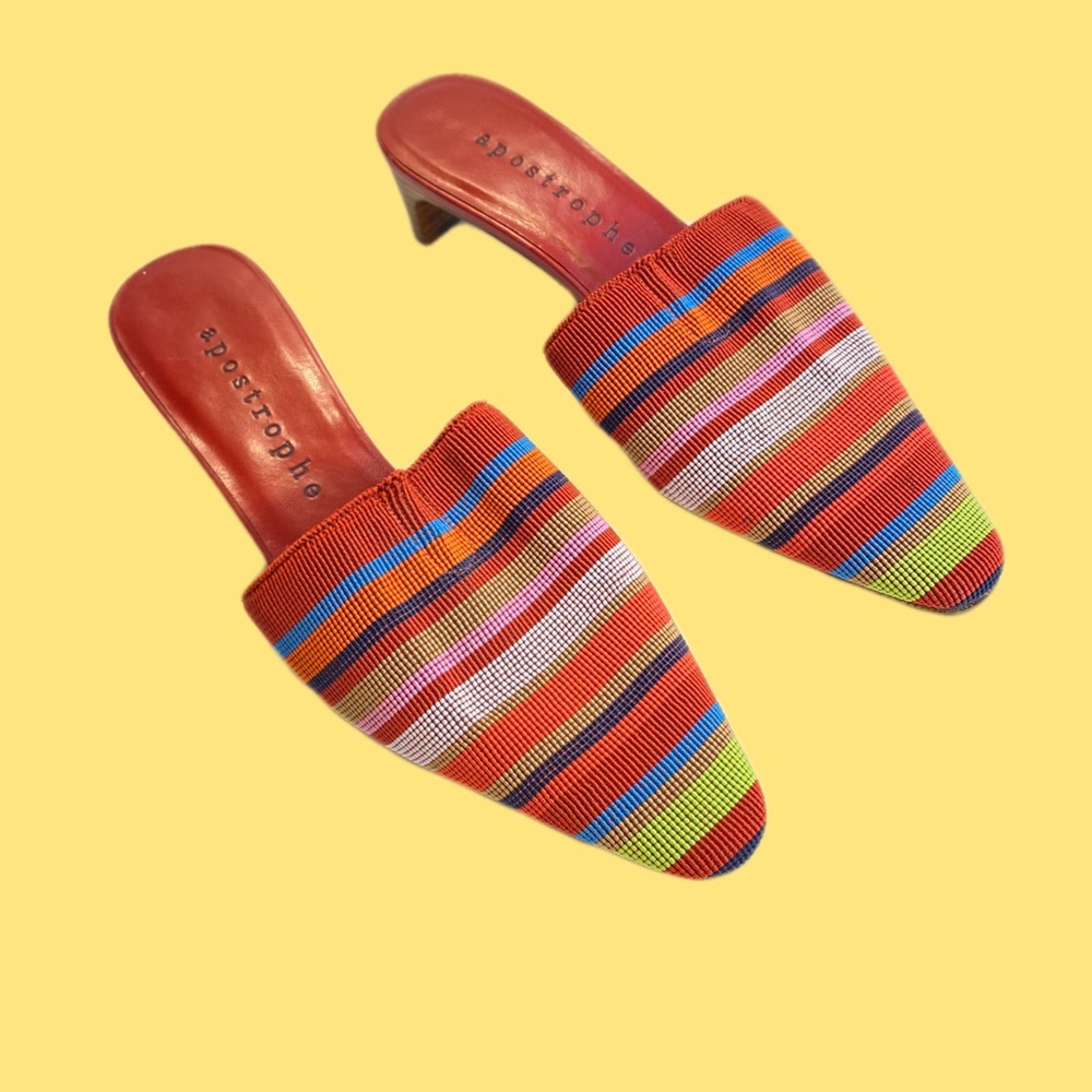 Apostrophe Striped Mules